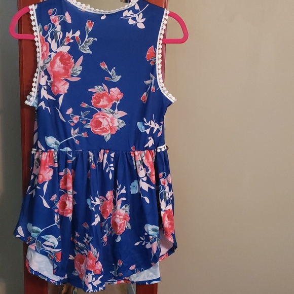 Blue Floral Pompom Lace Flowy - Picture 5 of 5